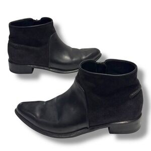 Rag & Bone Aston Black Suede Leather Ankle Zip Boots Womens 37/ 7 US